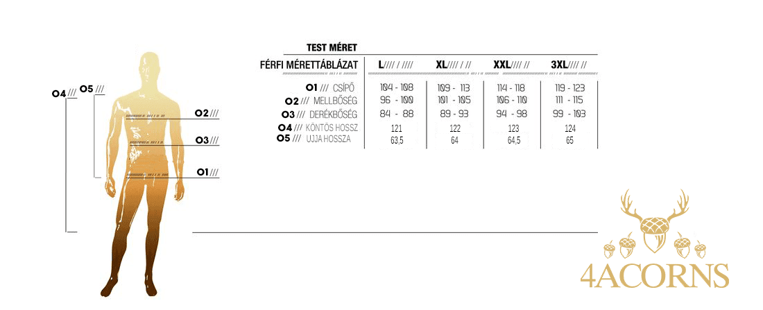 4ACORNS VADÁSZ KÖNTÖS 2XL méret
