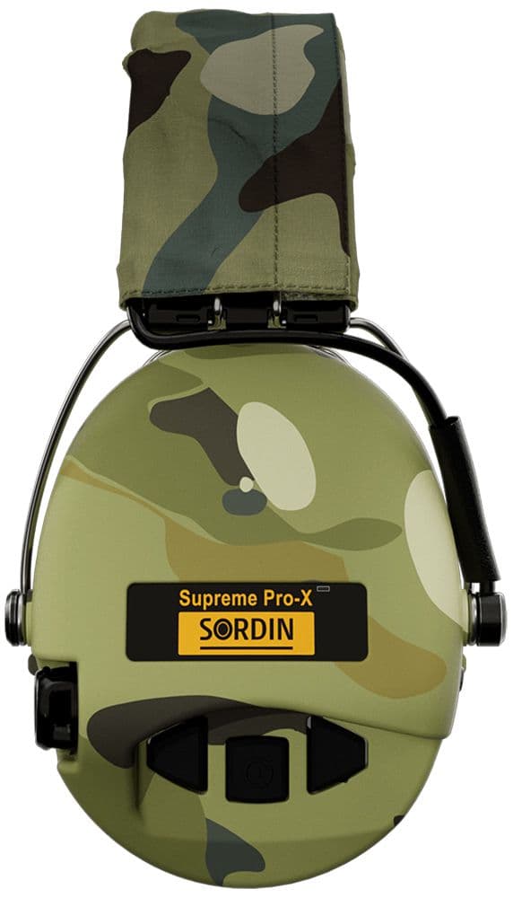 Sordin Supreme Pro-X aktív kapszulás hallásvédelem - LED - EN 352 - Camo ruhapánttal, gélpárnával