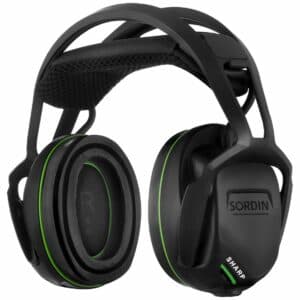 Sordin Sharp Aktiver kapszulás Hallásvédő Bluetooth-al és gépárnával EN 352 - SNR: 29 dB
