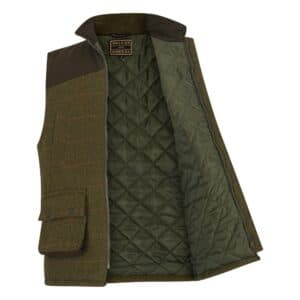 Walker and Hawkes Férfi Derby Tweed Warrington Elegáns Mellény – Anglia Kifinomultsága Sötét/dark sage
