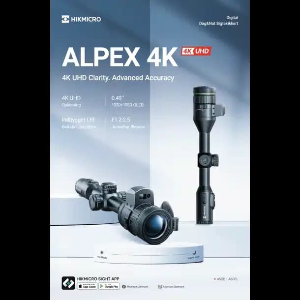 HikMicro Alpex A50EL LRF távolságmérős 4K éjszakai nappali digitális céltávcső távolságmérős utolsó darabok