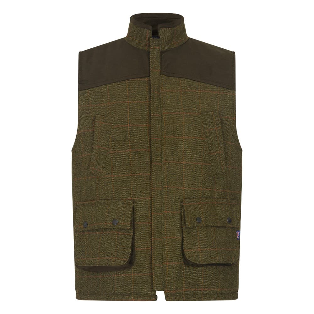 Walker and Hawkes Férfi Derby Tweed Warrington Elegáns Mellény – Anglia Kifinomultsága Sötét/dark sage