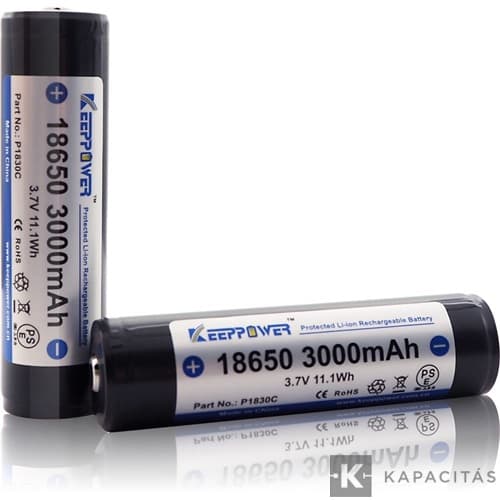 KeepPower 18650 3,7V 3000mAh védett Li-ion akkumulátor – a tökéletes megoldás hőkamera készülékekhez