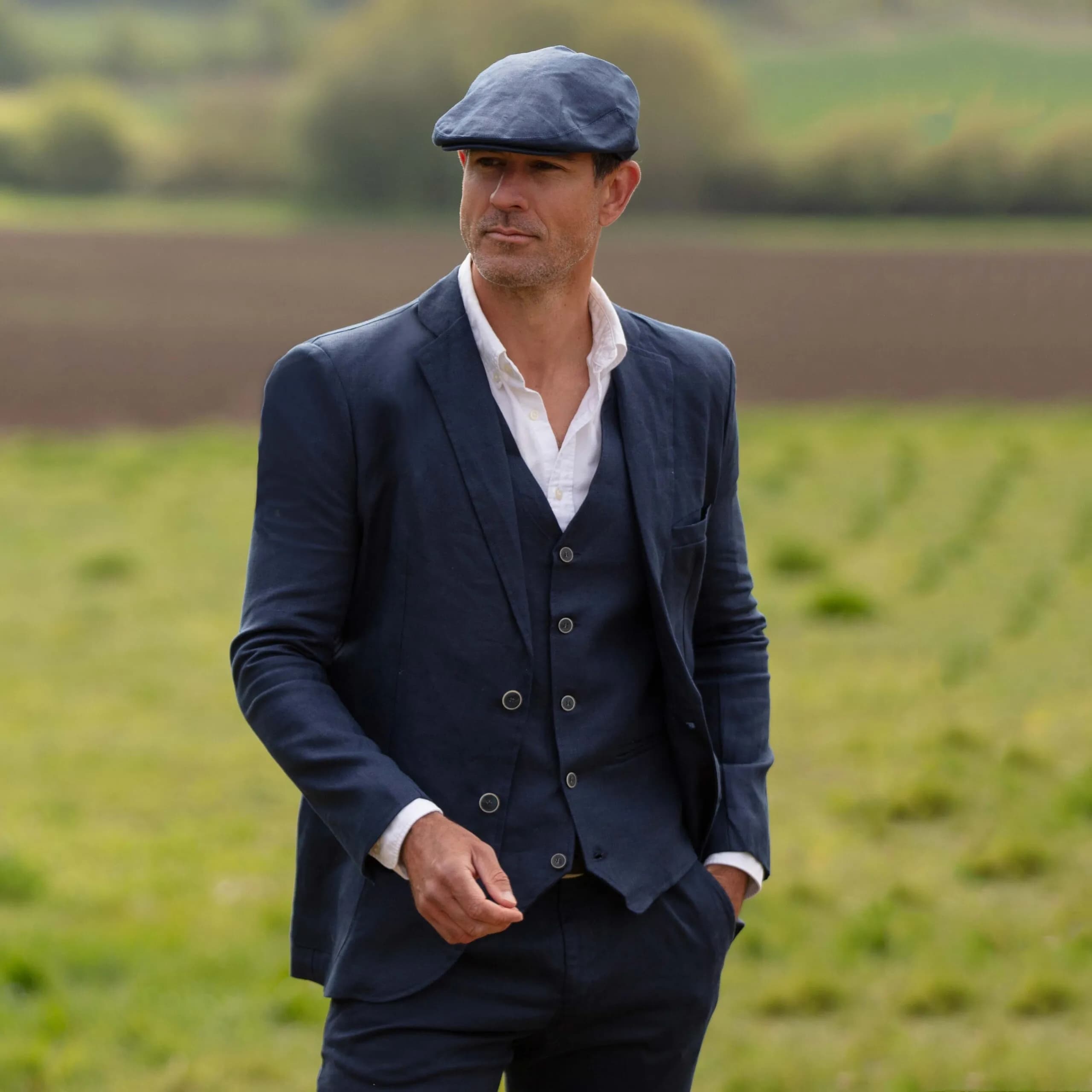 Walker & Hawkes Férfi Baird McNutt Irish Linen Banbridge Zakó
