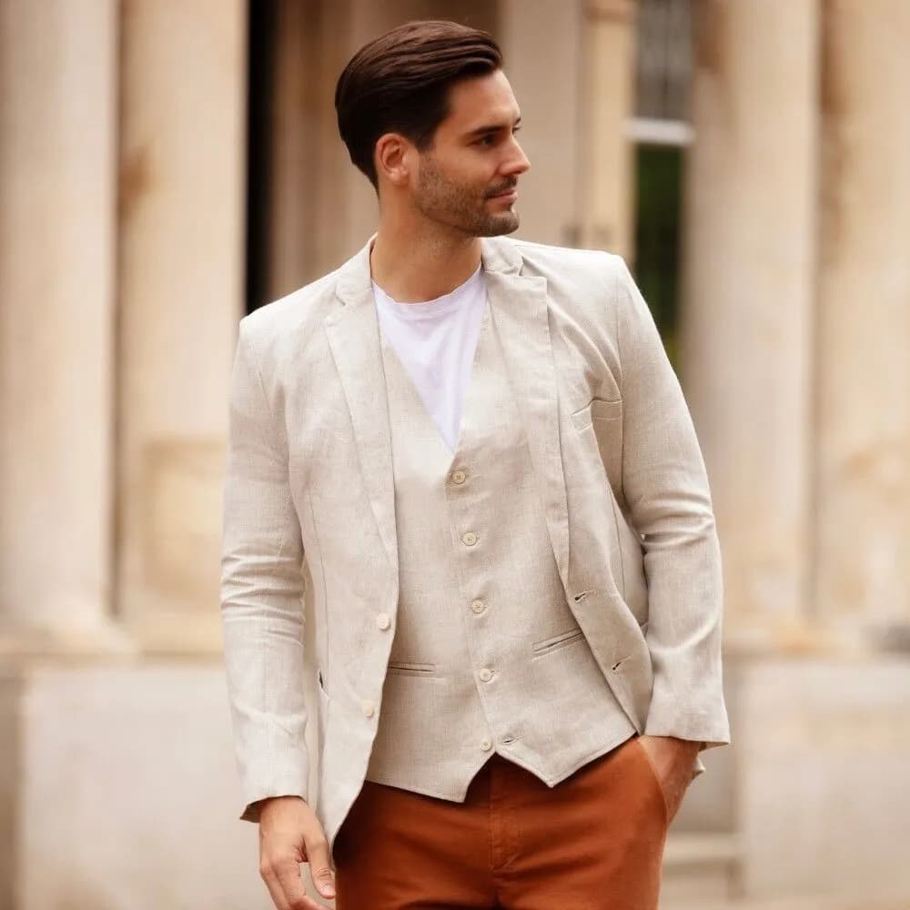 Walker & Hawkes Férfi Baird McNutt Irish Linen Banbridge Zakó