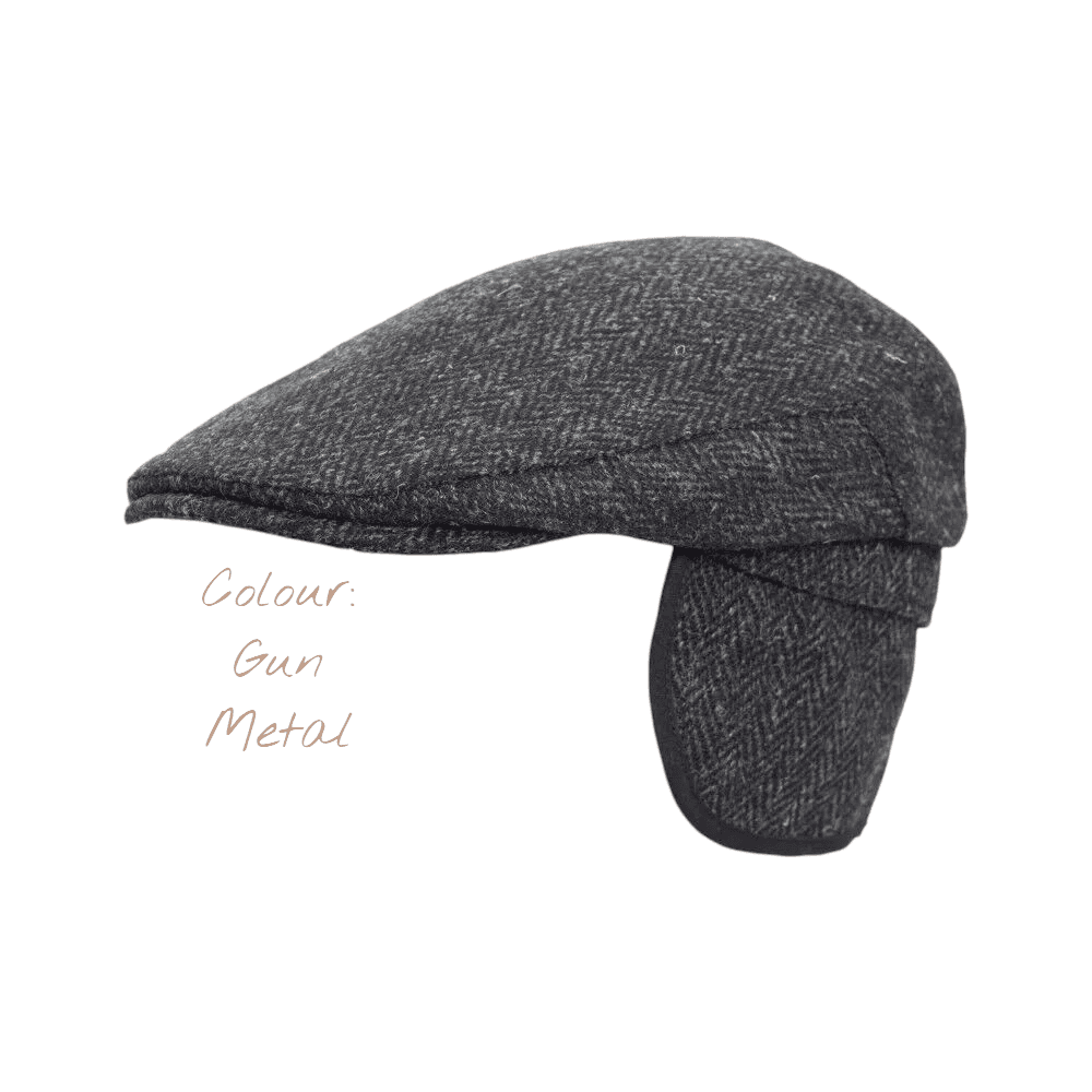 Walker & Hawkes – Edward Harris Tweed Flat Cap fülvédővel