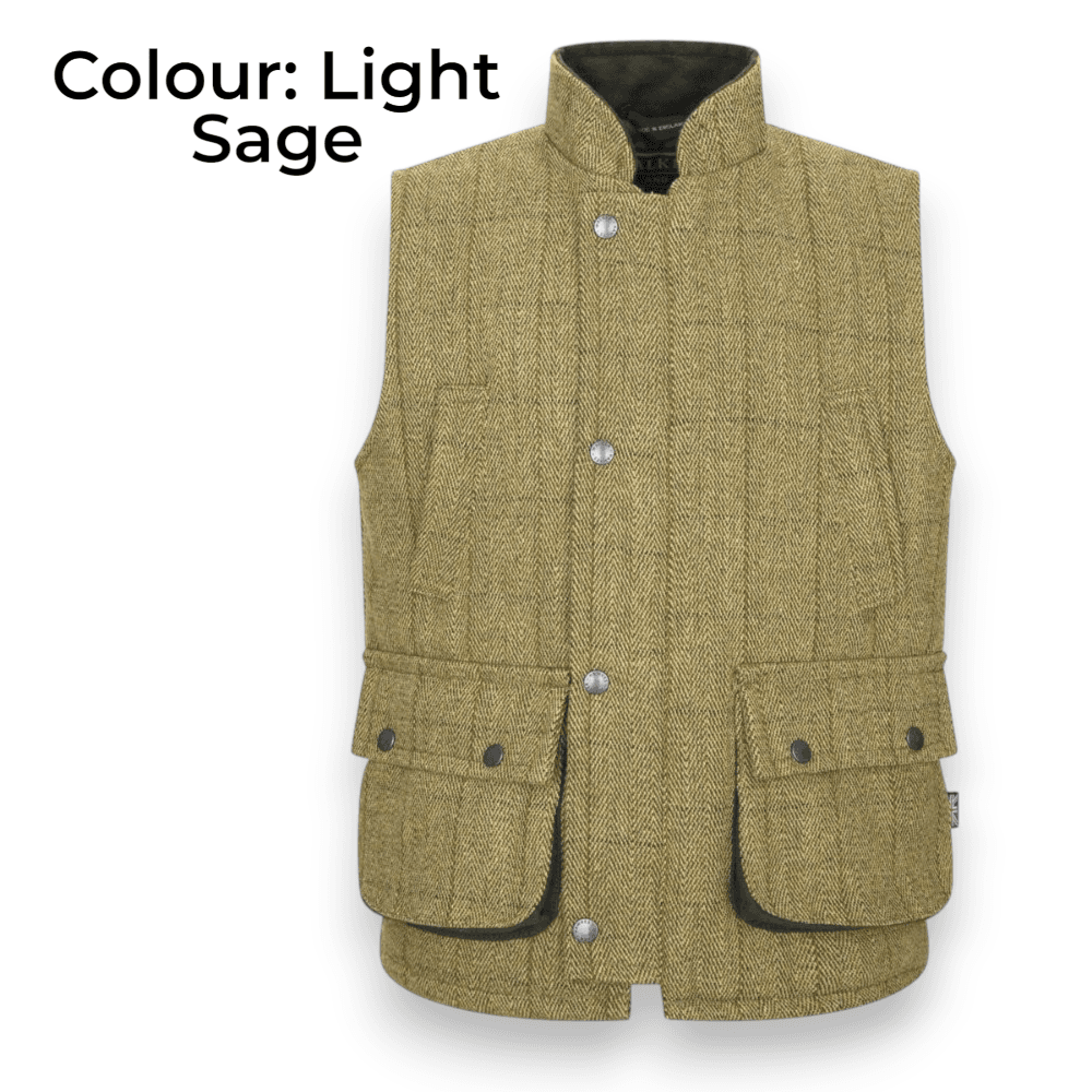 Walker & Hawkes Children’s Derby Tweed Greyson Shooting Gilet – Strapabíró tweed mellény gyerekeknek
