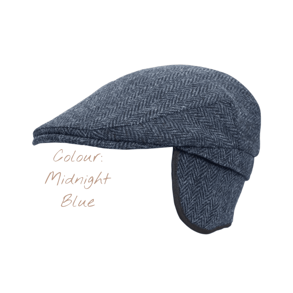 Walker & Hawkes – Edward Harris Tweed Flat Cap fülvédővel