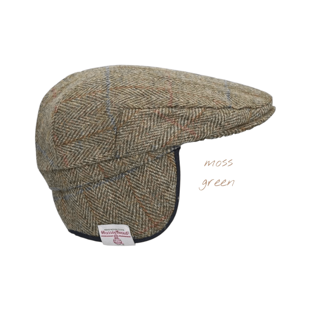 Walker & Hawkes – Edward Harris Tweed Flat Cap fülvédővel
